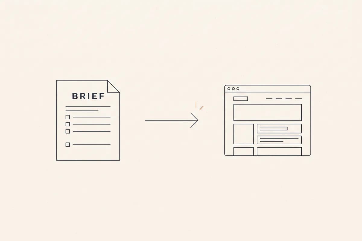 Dua jalur menuju website: menulis brief lengkap untuk jasa, atau langsung dari satu kalimat ke AI website builder