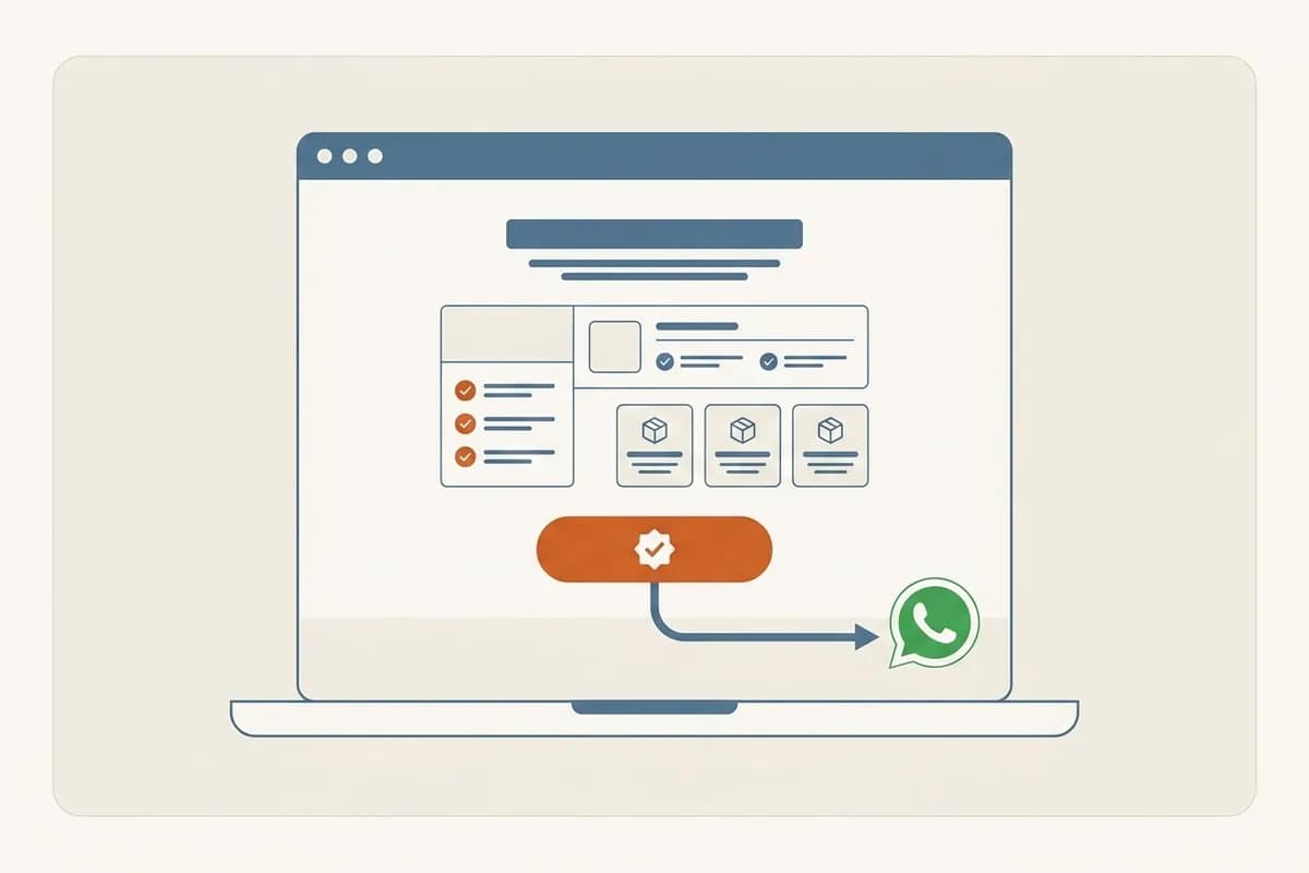 Cara bikin landing page yang konversi tanpa coding: dari satu kalimat prompt, sebuah landing page fokus satu tujuan langsung tersusun dengan satu tombol menuju WhatsApp