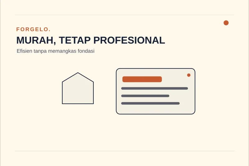 Ilustrasi editorial website murah tetapi profesional dengan fondasi desain yang rapi