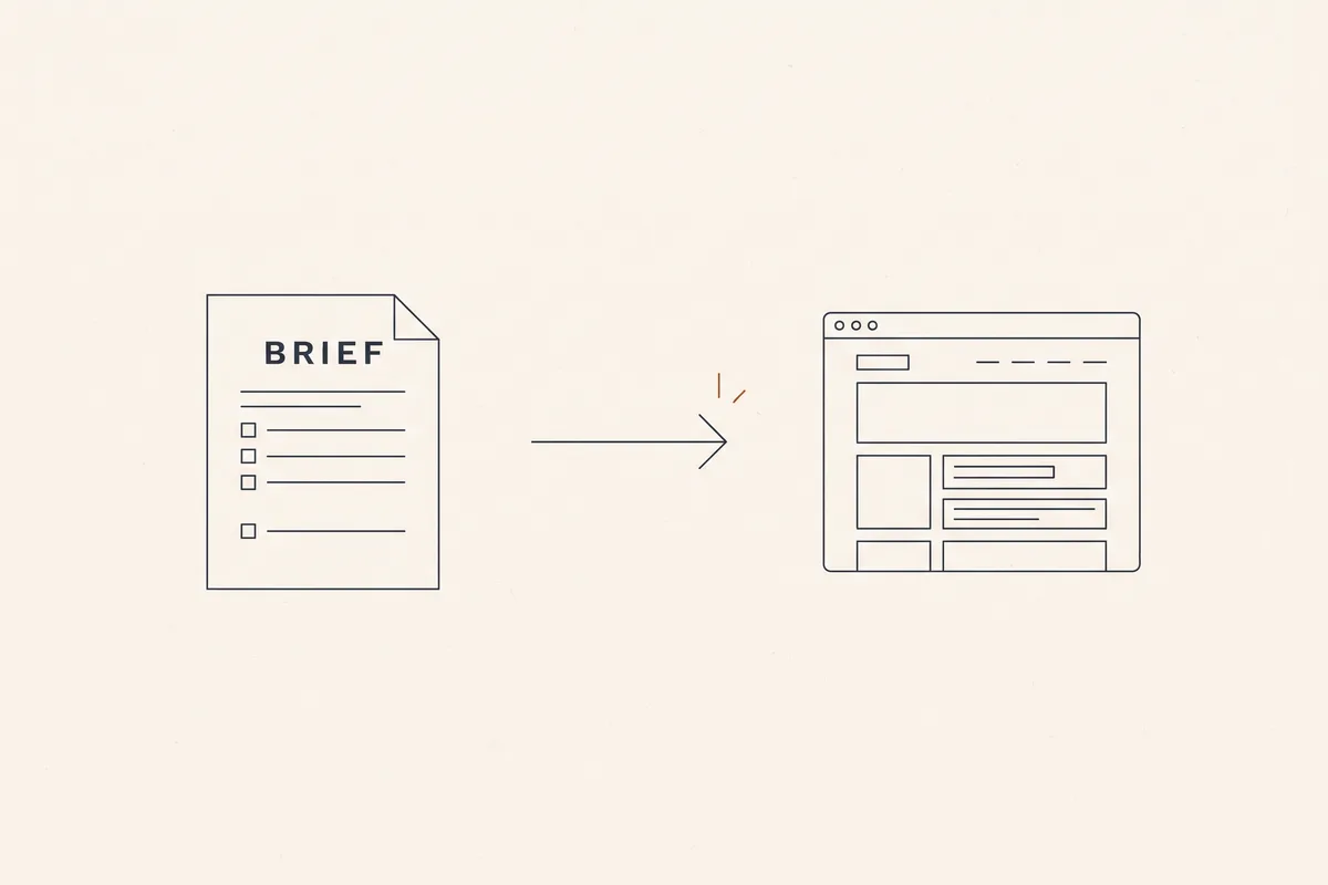 Two paths to a website: writing a full brief for a service, or going straight from one sentence to an AI website builder