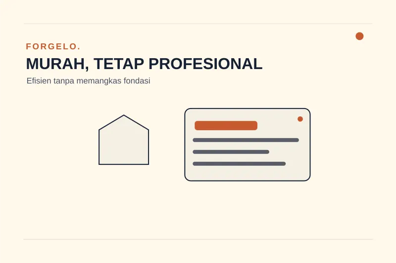 Ilustrasi editorial website murah tetapi profesional dengan fondasi desain yang rapi