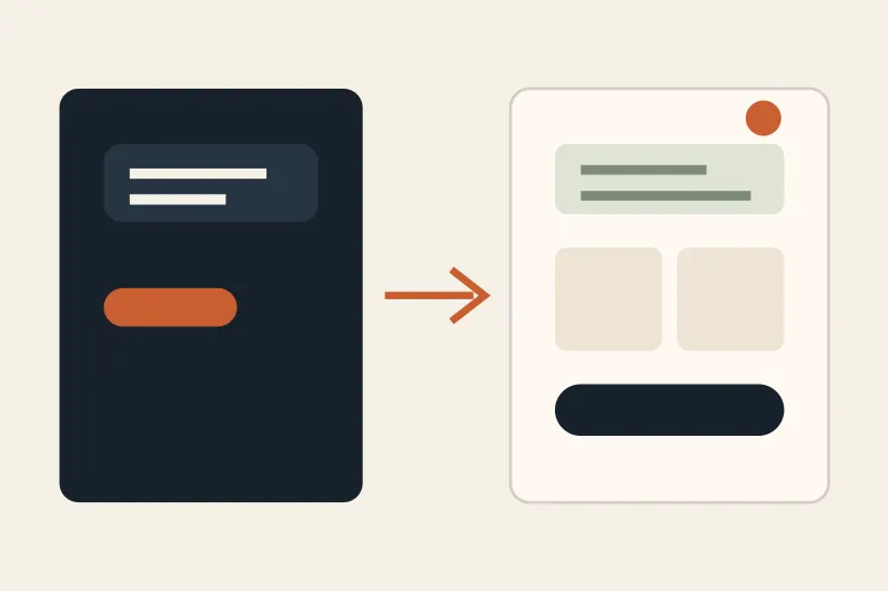 Checklist di samping antarmuka website yang menunjukkan pengujian utama saat memilih AI website builder