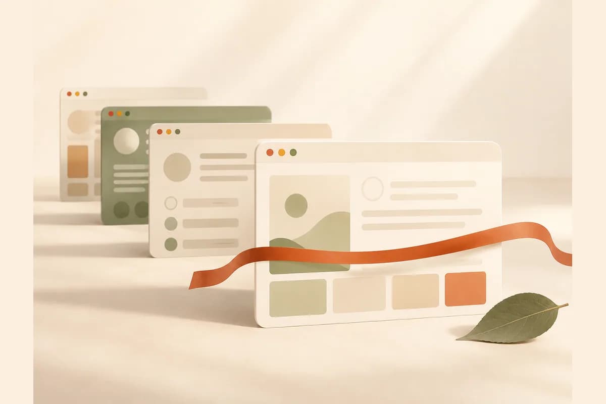 A row of browser window mockups lined up like a race with one crossing the finish first, representing Wix alternatives ranked by how fast each gets you live.