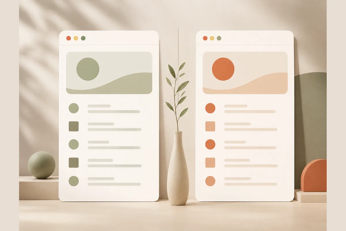 Two upright panels of feature markers set side by side, representing a direct comparison between Forgelo and Lovable.