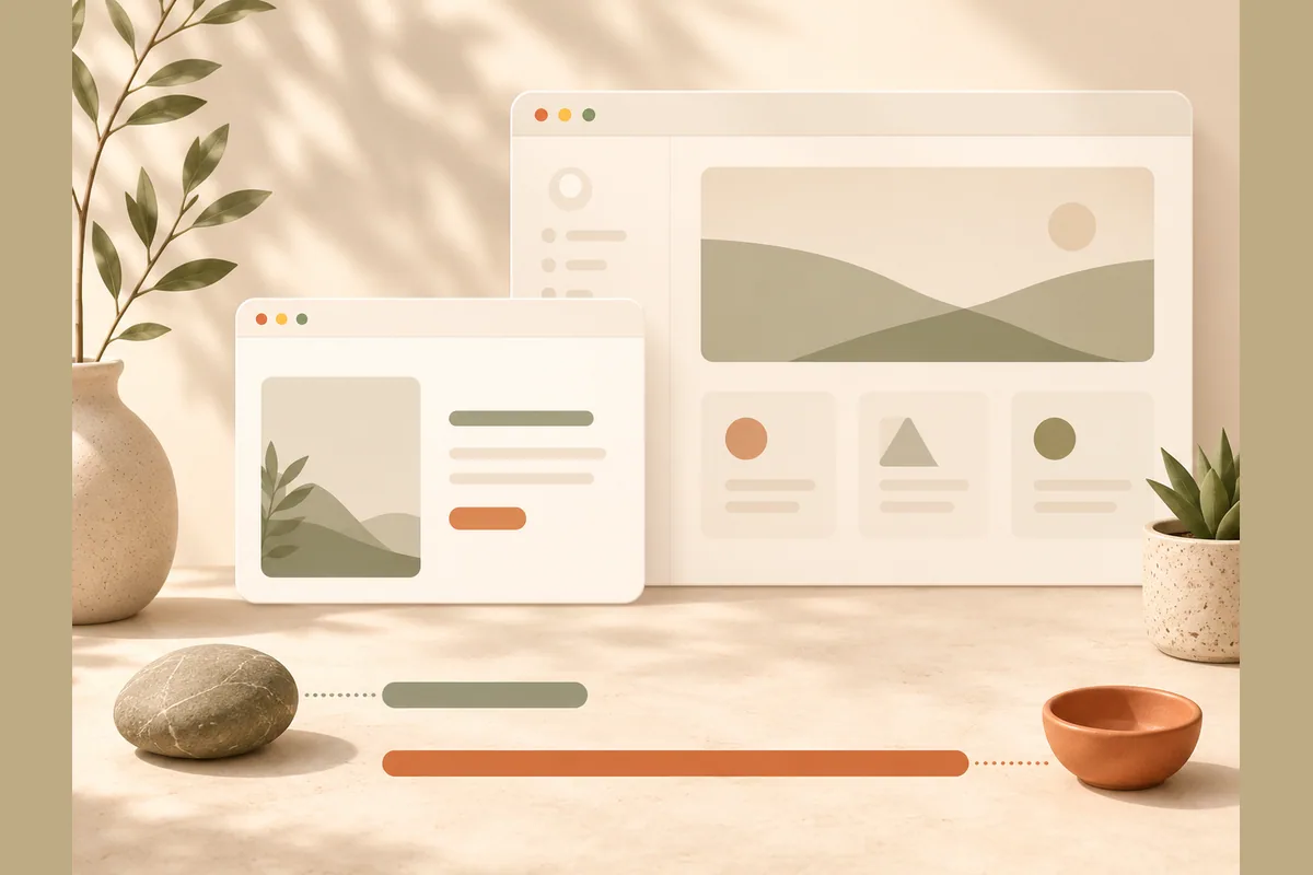Dua batang horizontal dengan panjang sangat berbeda yang membandingkan biaya dan waktu website versus aplikasi.