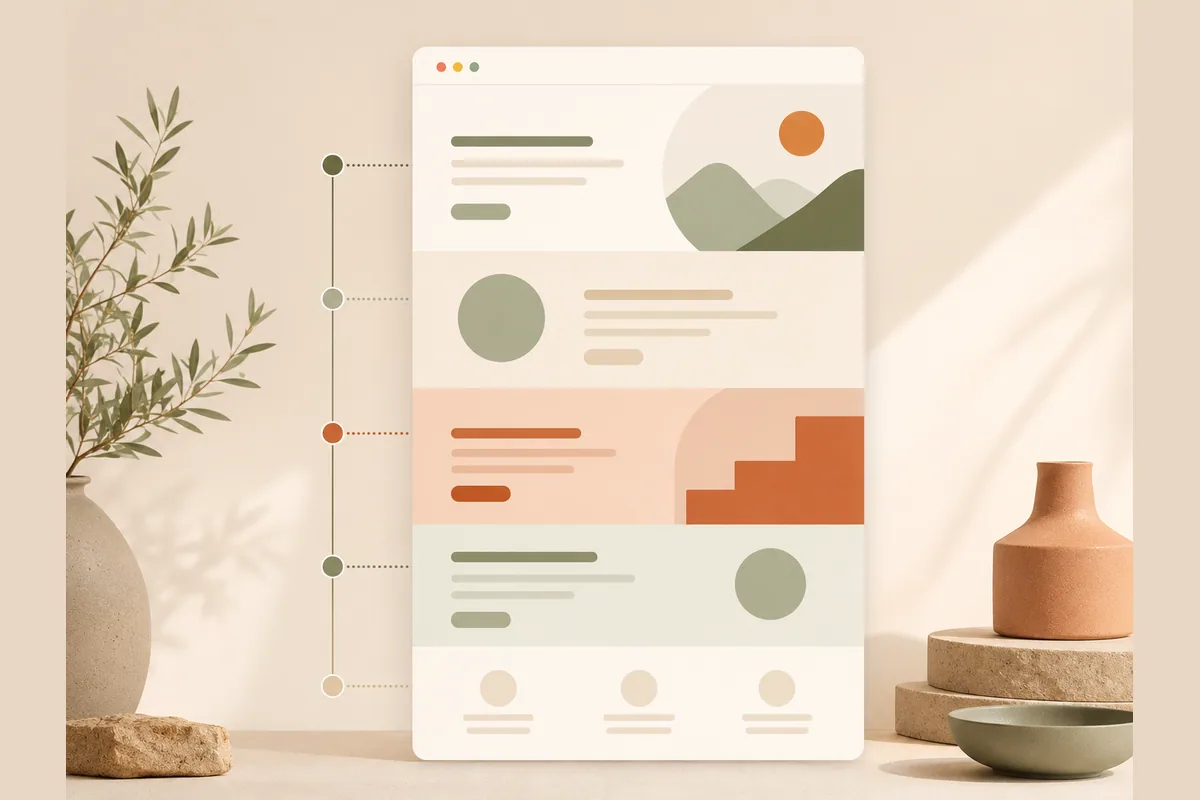 Diagram SEO website yang menghubungkan domain, konten, sitemap, dan Google