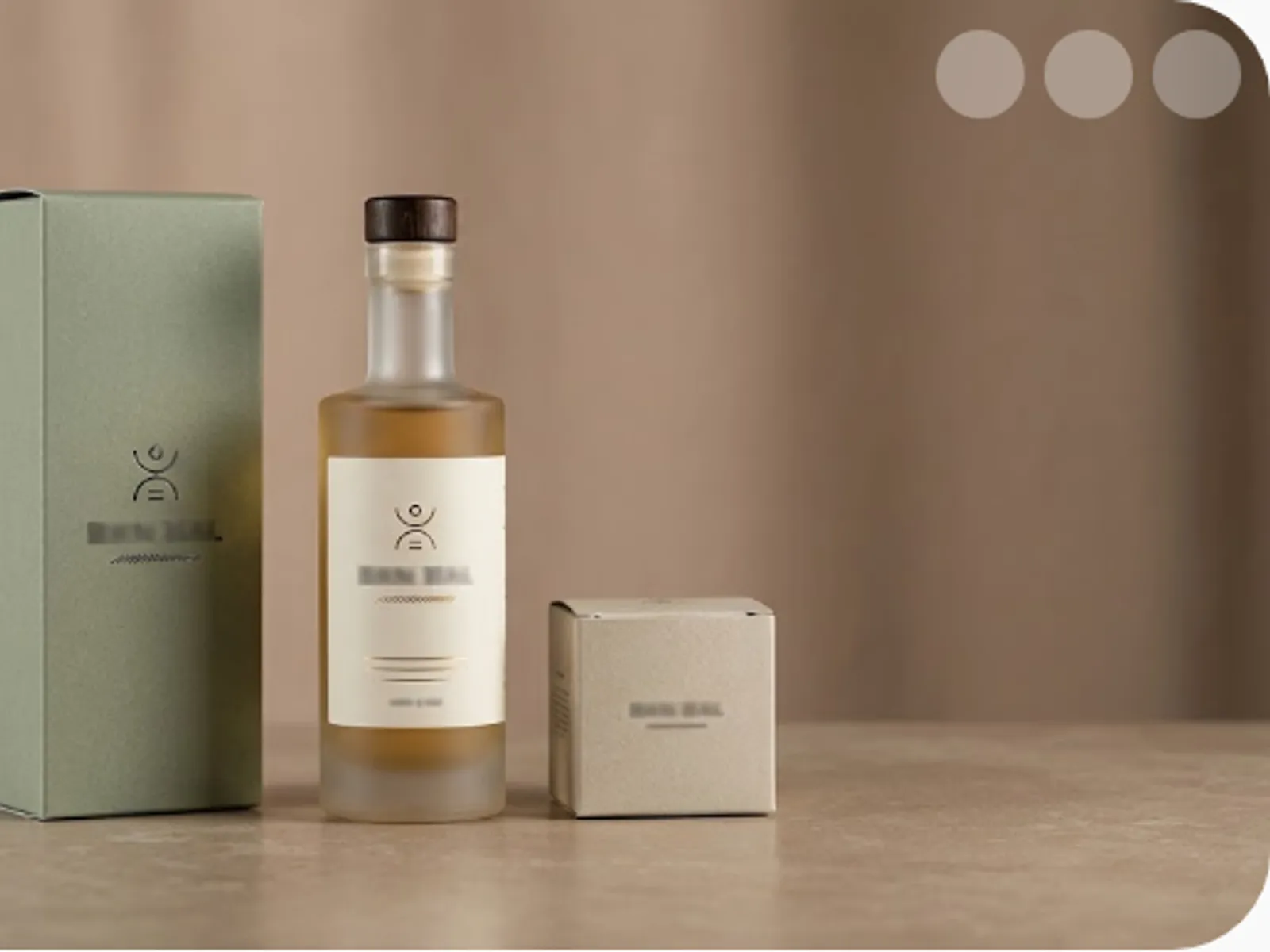 minimal product packaging mockups on a studio backdrop