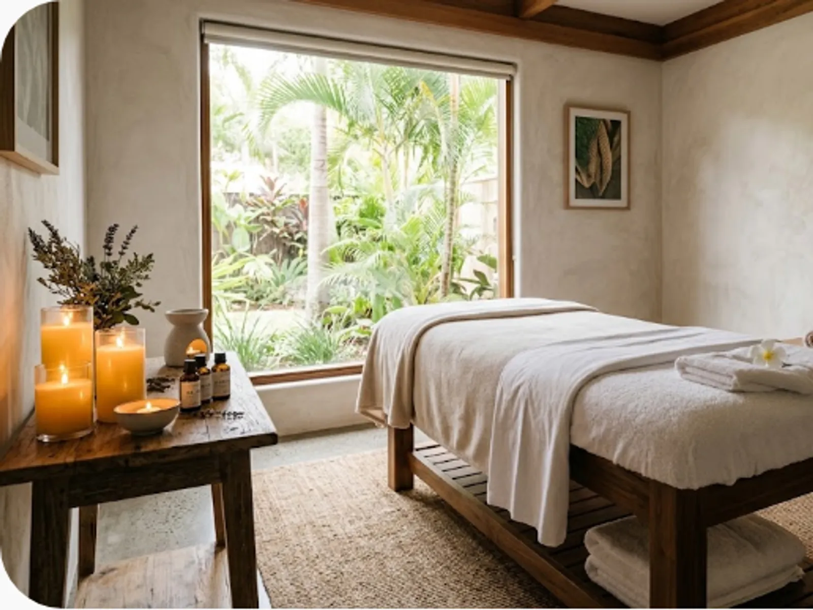 resort spa treatment room with soft natural light