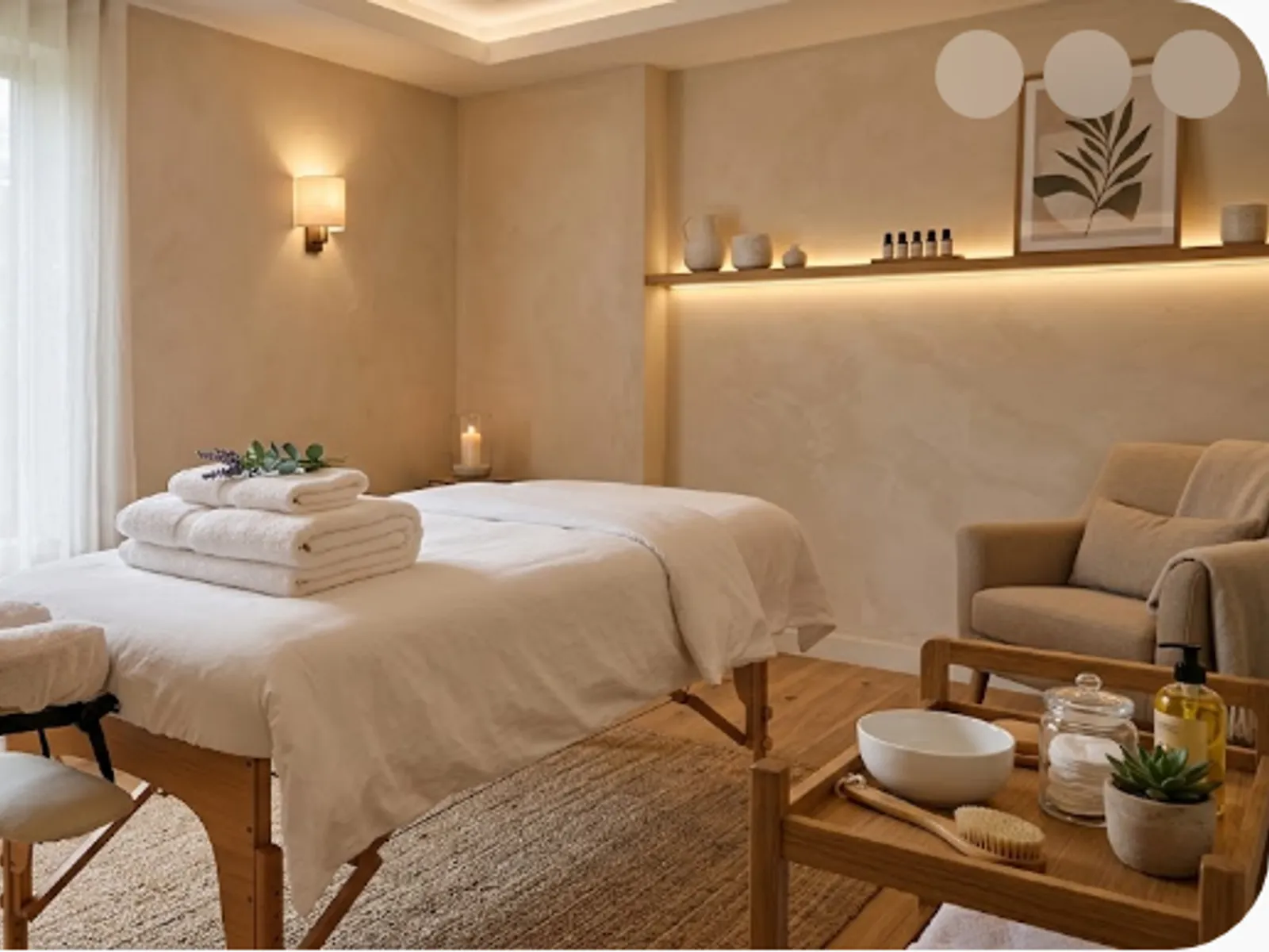 facial treatment room in a calm beauty studio