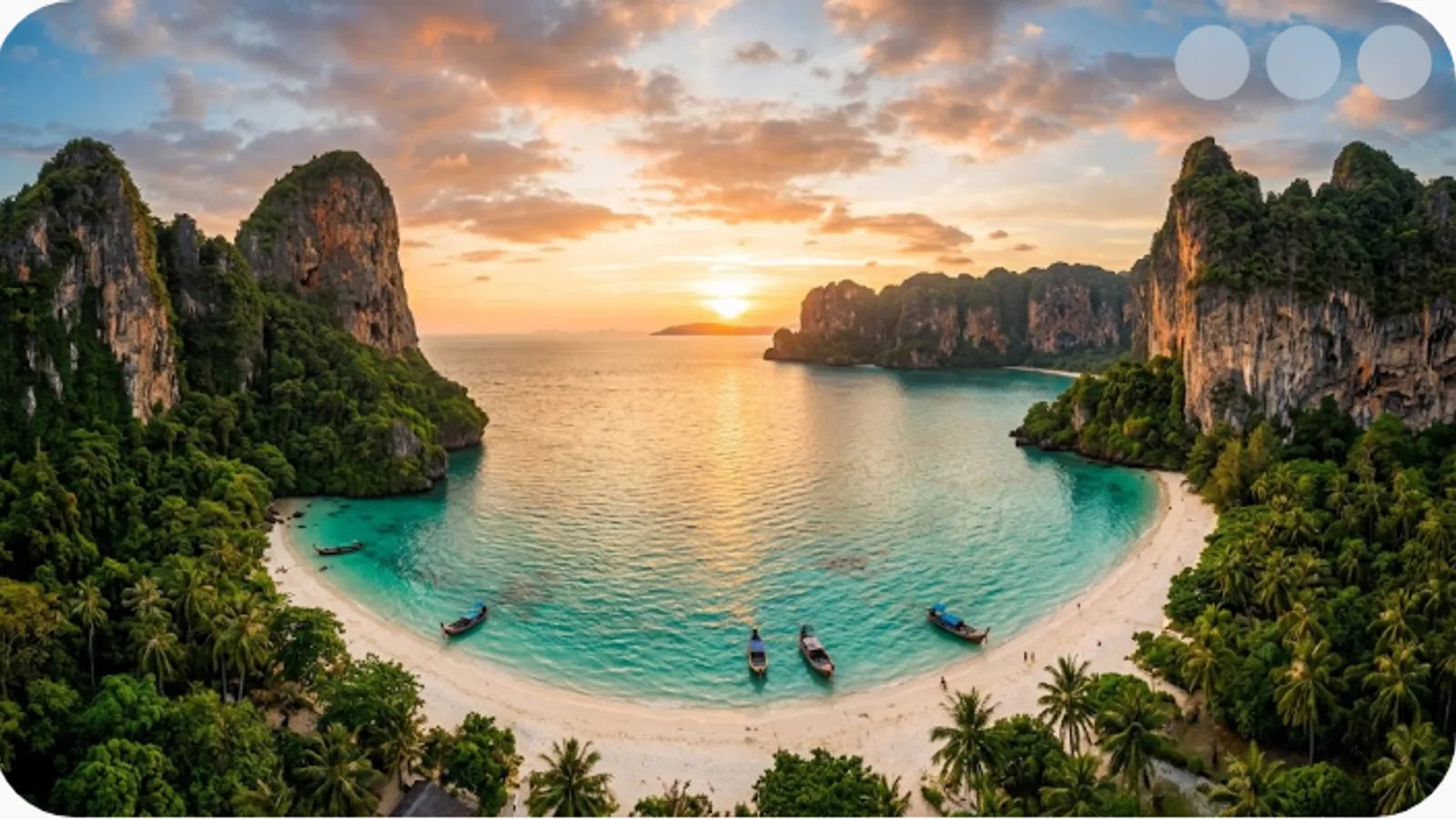breathtaking tropical travel destination with turquoise sea at golden hour